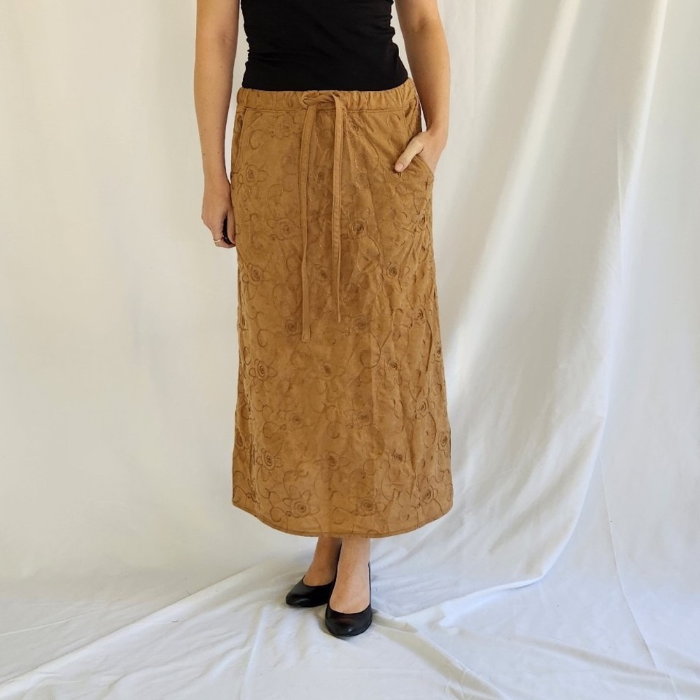 90s/Y2K(?) Home Made Tan Midi‎ Skirt